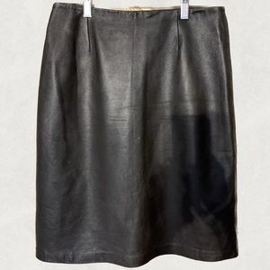 100% Genuine Leather Dark Brown Midi Skirt by I.N.C. International Concepts